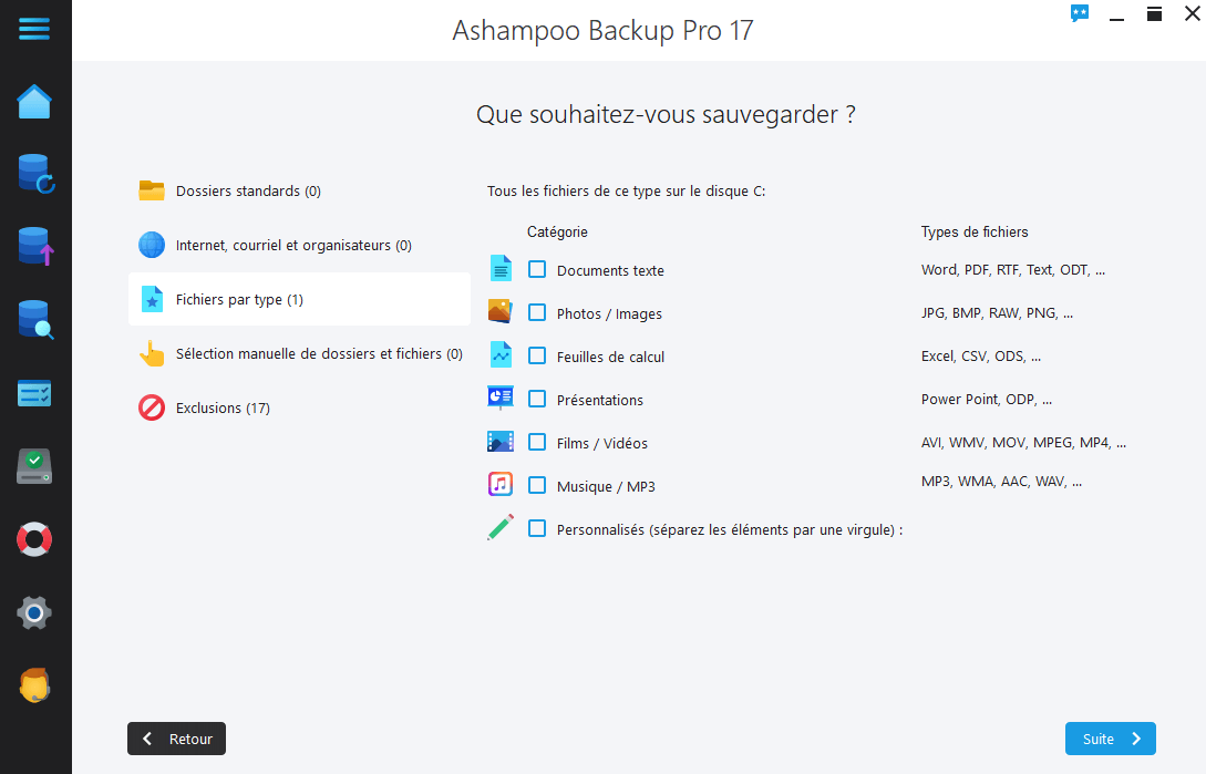 Ashampoo Backup Pro 17 - Single selection 