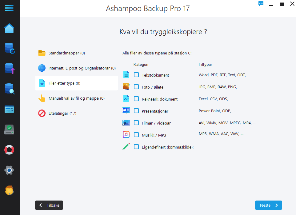 Ashampoo Backup Pro 17 - Single selection 