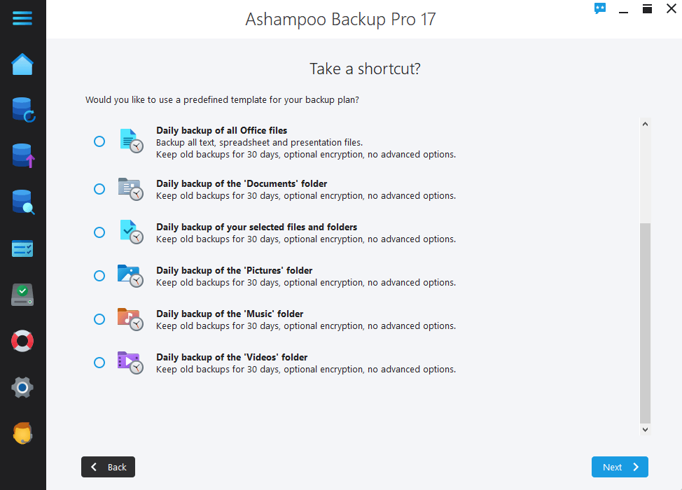 Ashampoo Backup Pro 17-  Shortcut