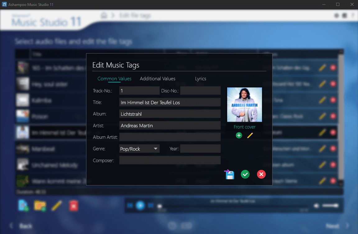 Ashampoo Music Studio 11 - Tags