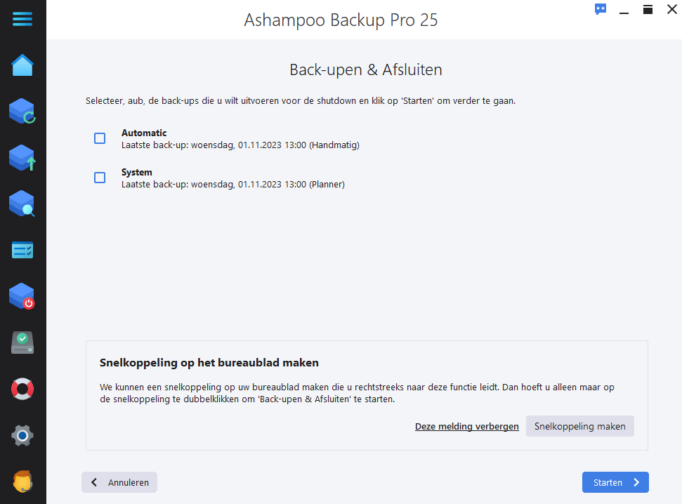 Ashampoo® Backup Pro 25 - Shutdown 