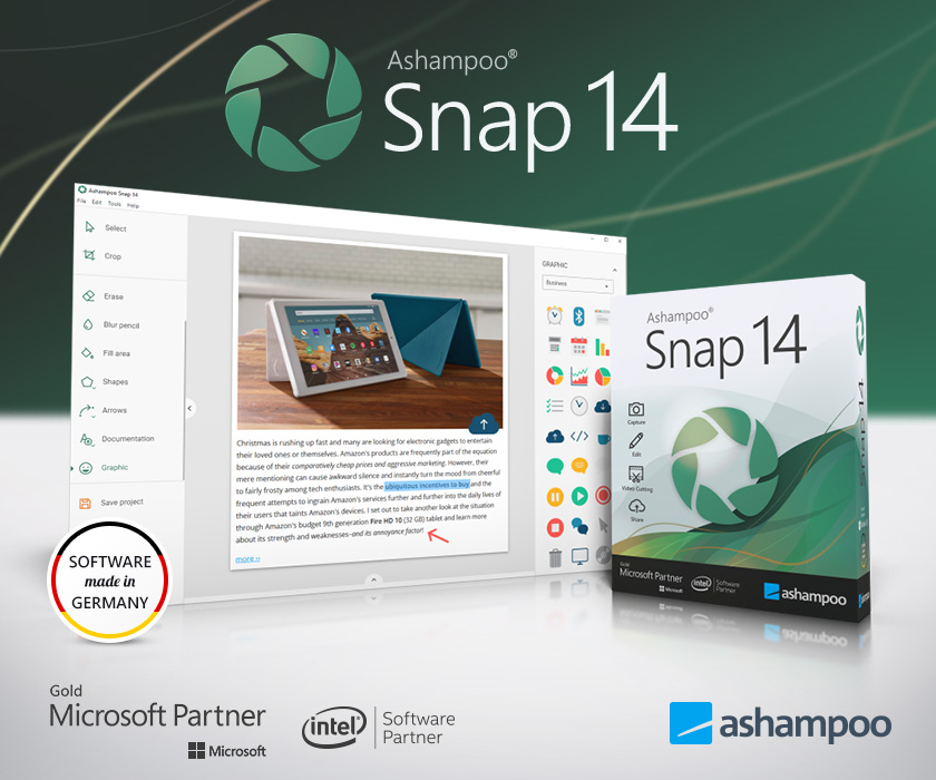 Ashampoo® Snap 14 - Capturar y compartir los contenidos del escritorio con facilidad