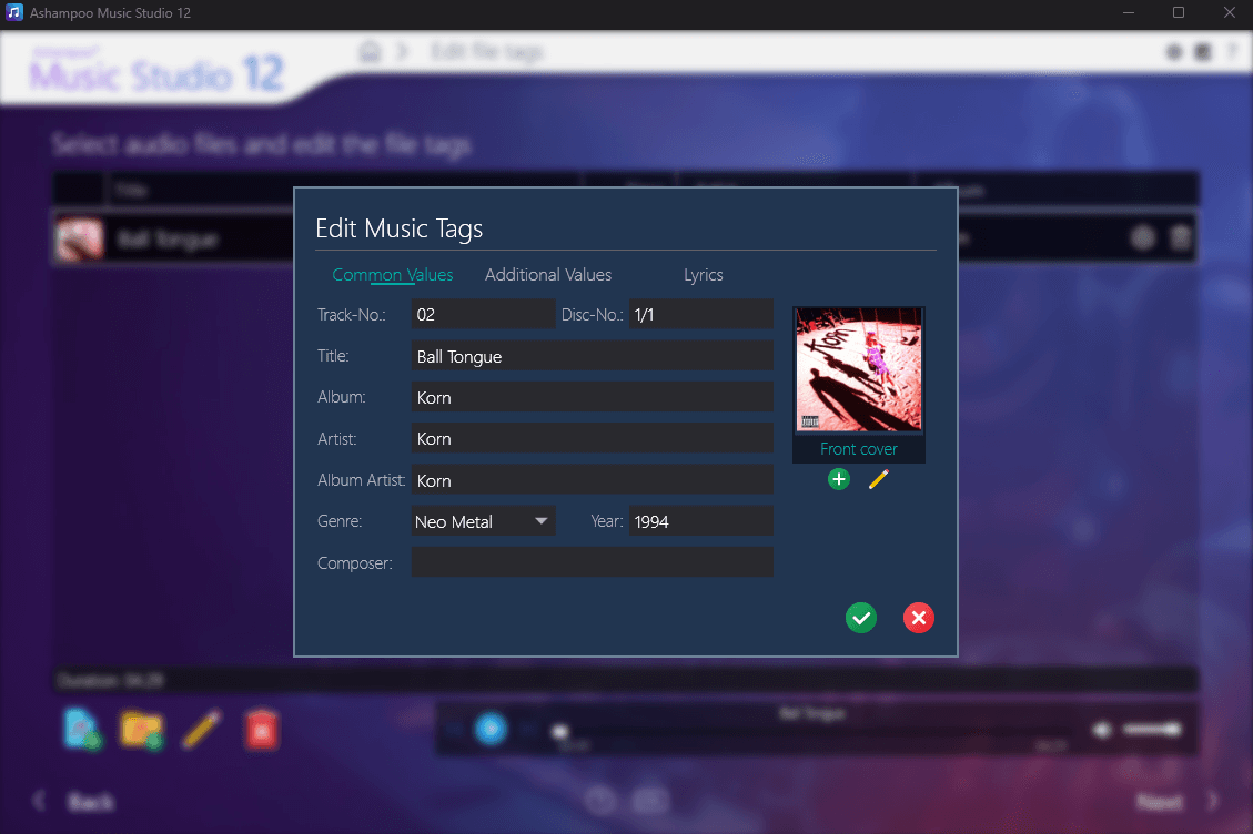 Ashampoo Music Studio 12 - Tags