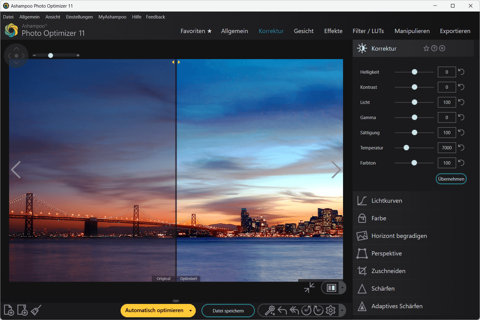 Ashampoo Photo Optimizer 11 - Korrektur
