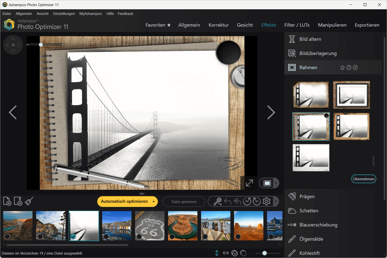 Ashampoo Photo Optimizer 11 - Effekt Rahmen