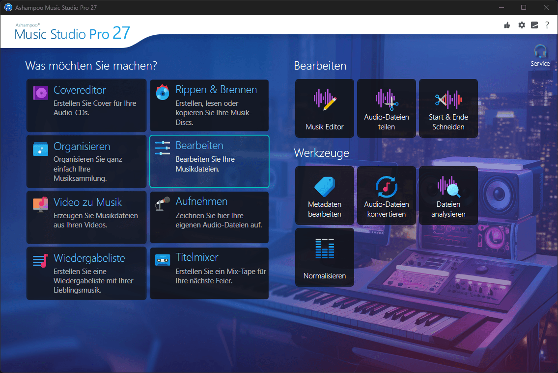 Ashampoo® Music Studio Pro 27 - Edit Übersicht