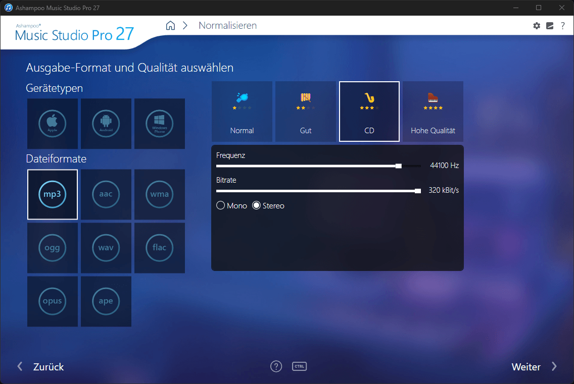 Ashampoo® Music Studio Pro 27 - Normalisieren