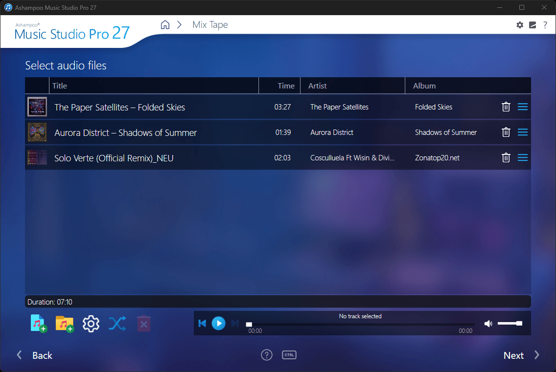 Ashampoo® Music Studio Pro 27 - Create Mixtape