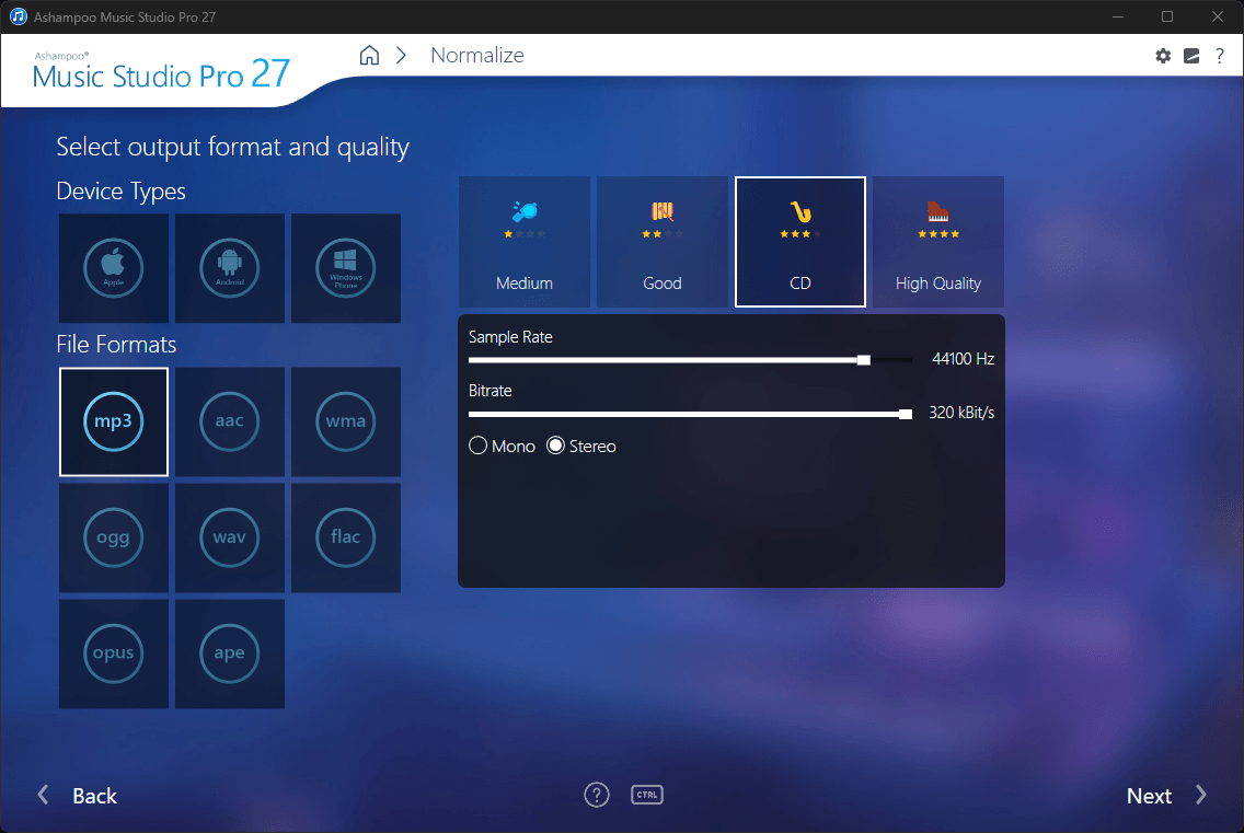 Ashampoo® Music Studio Pro 27 - Normalize