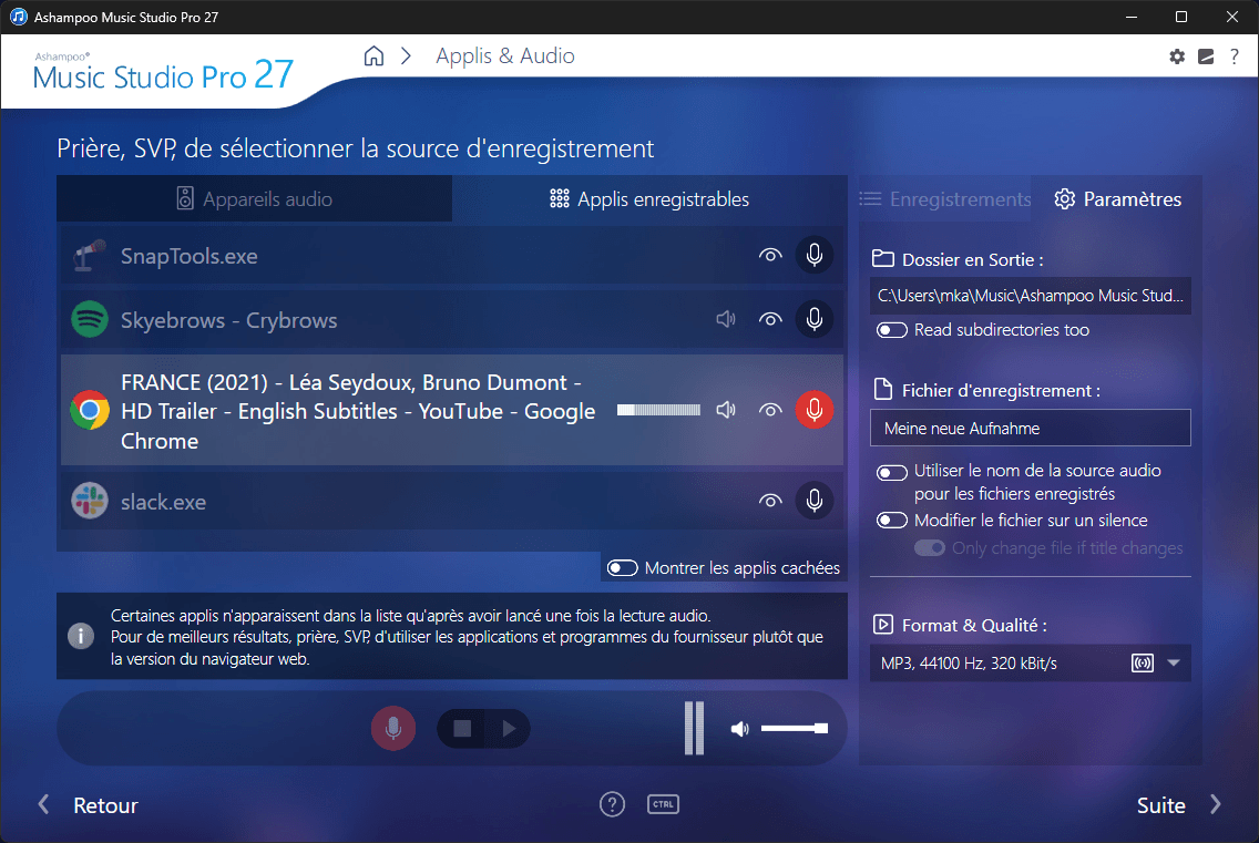 Ashampoo® Music Studio Pro 27 - App Recording