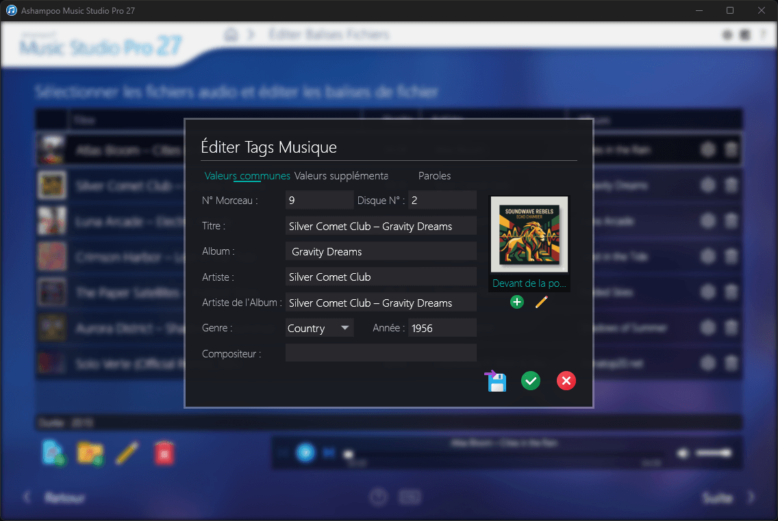 Ashampoo® Music Studio Pro 27 - Edit file tags