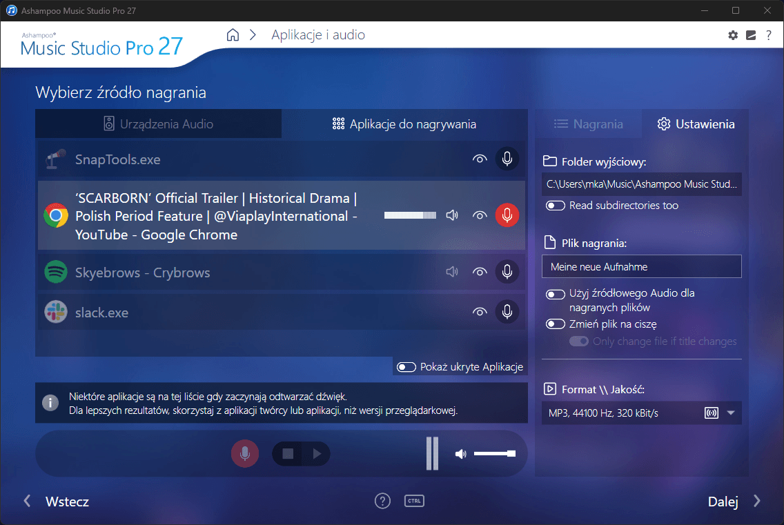 Ashampoo® Music Studio Pro 27 - App Recording
