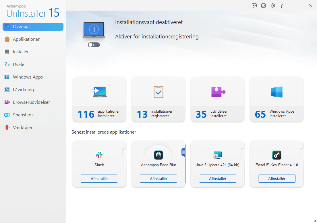 Ashampoo® UnInstaller 15 - Start Light 