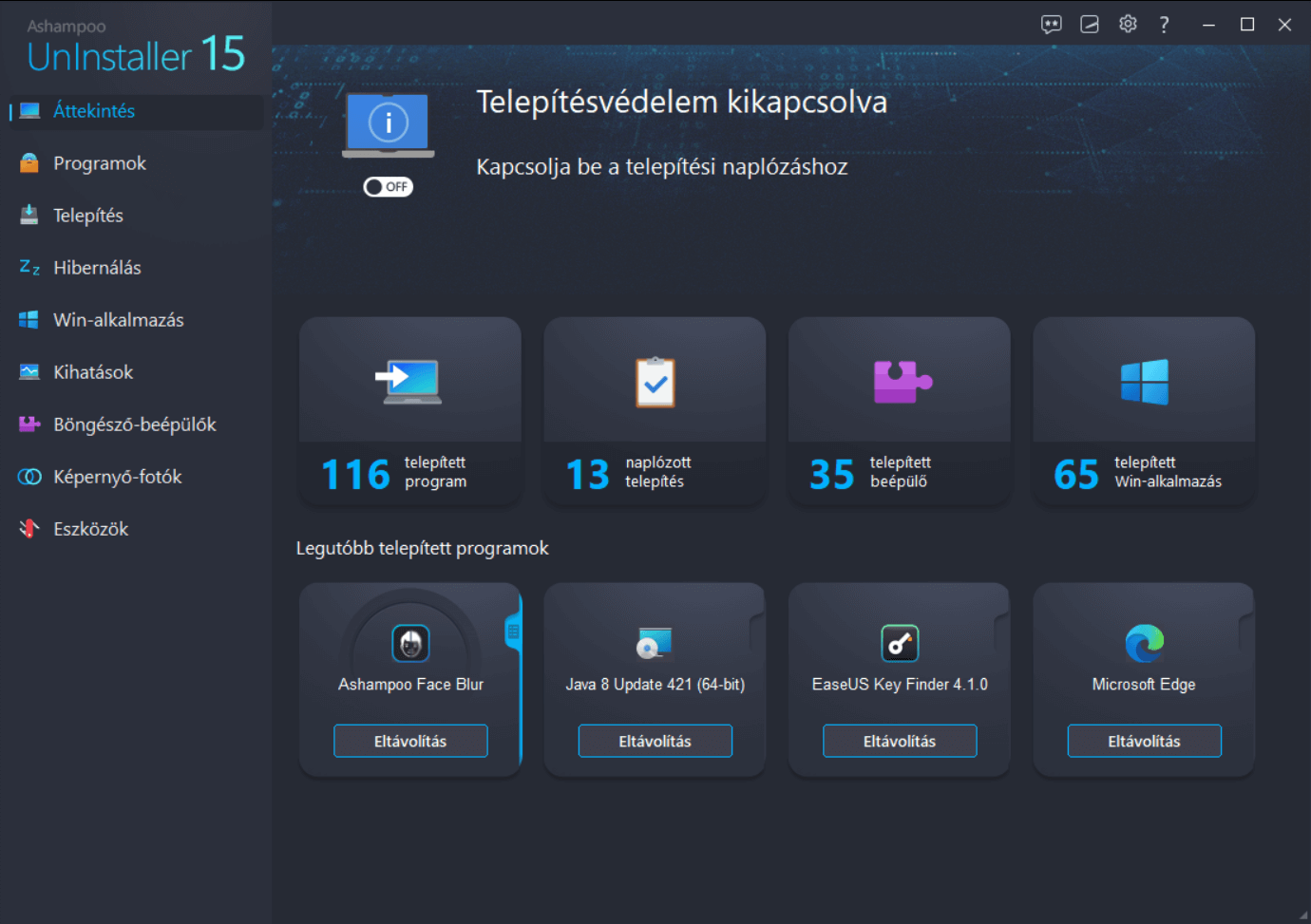 Ashampoo® UnInstaller 15 - Start Dark