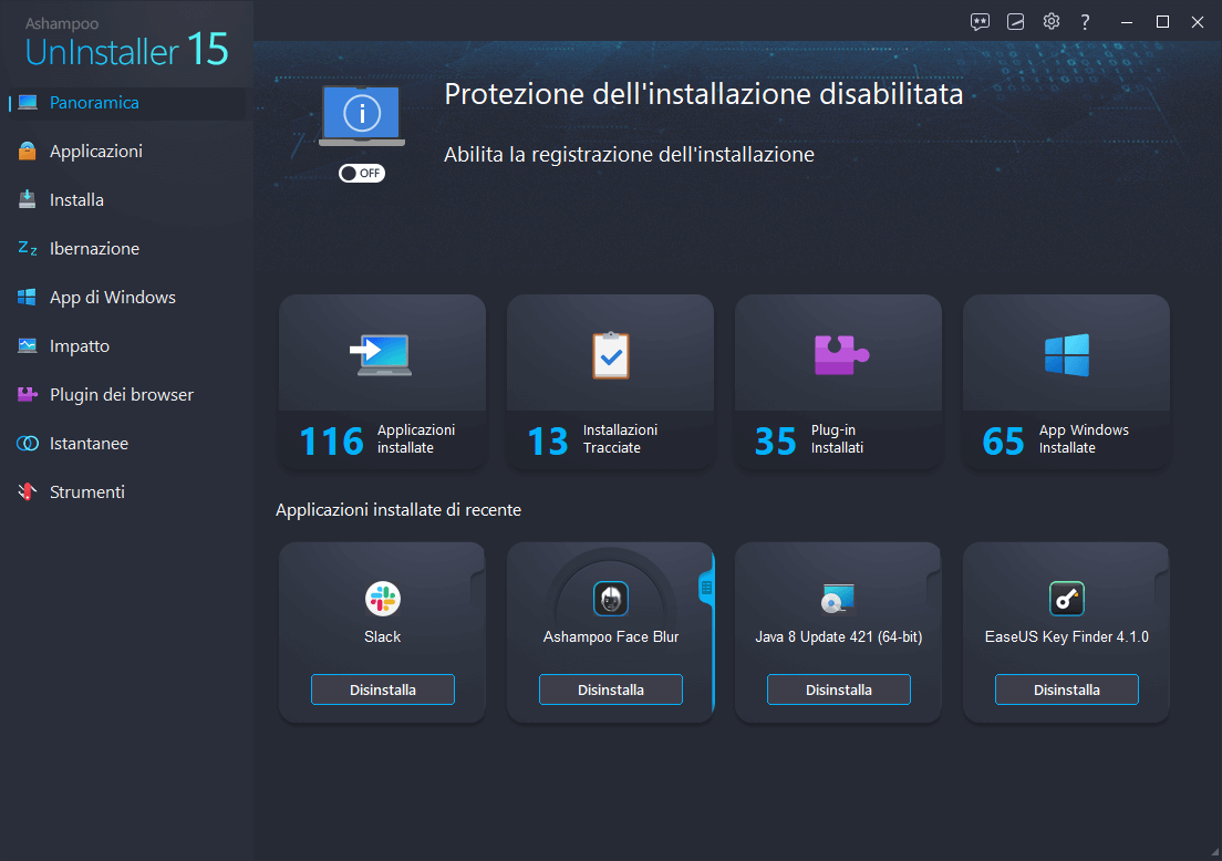 Ashampoo® UnInstaller 15 - Start Dark