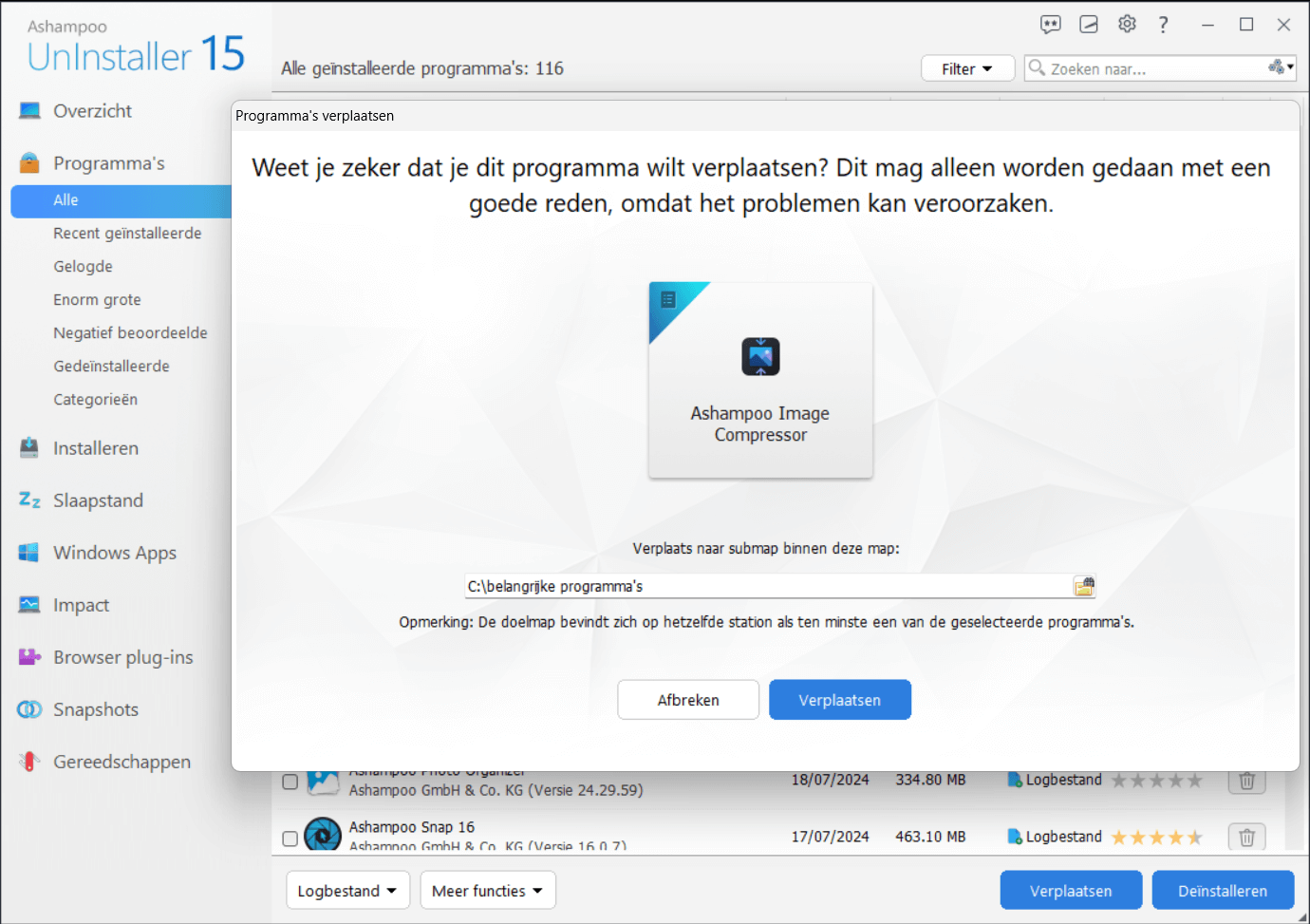 Ashampoo® UnInstaller 15 - Move 