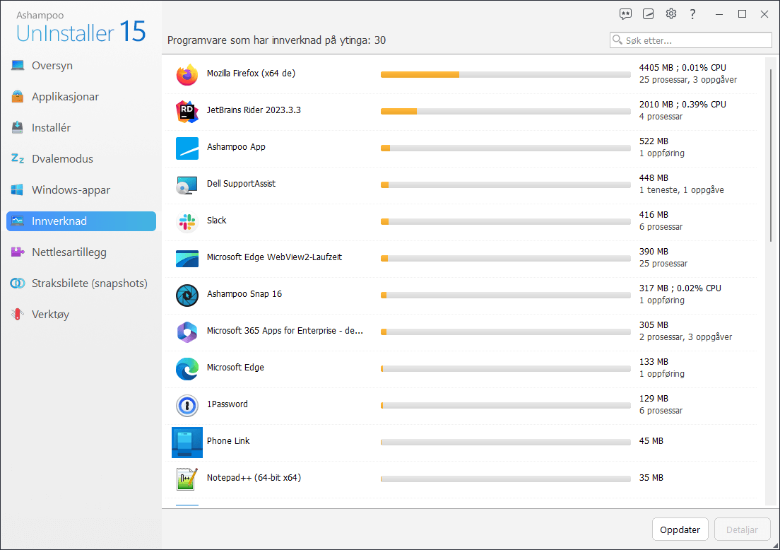 Ashampoo® UnInstaller 15 - Performance 