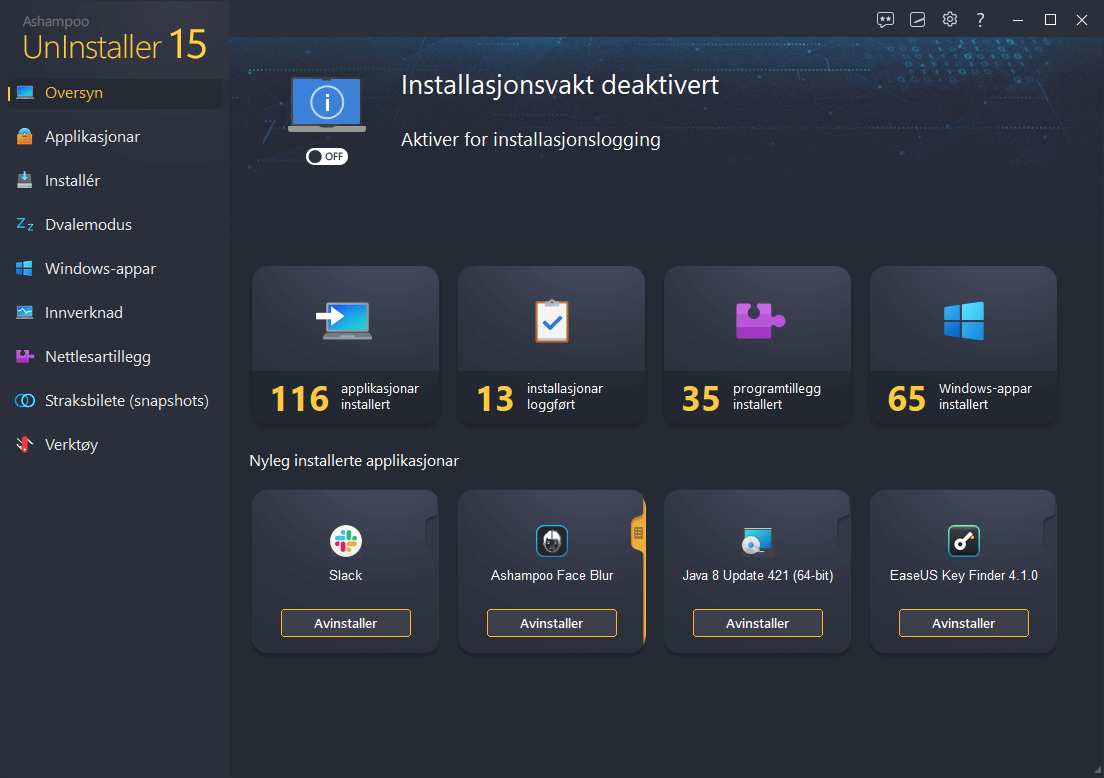 Ashampoo® UnInstaller 15 - Start Orange 