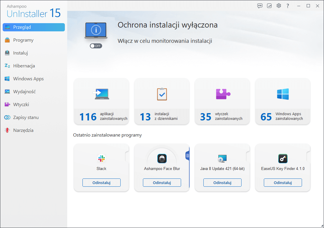 Ashampoo® UnInstaller 15 - Start Light 