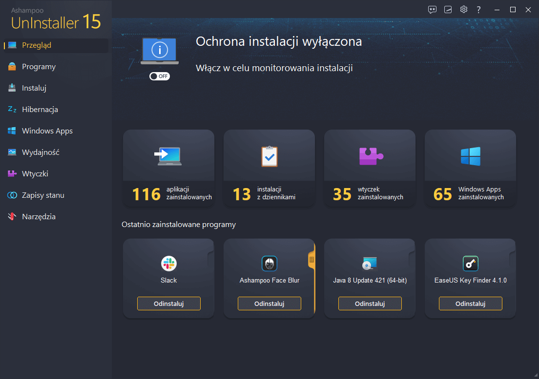 Ashampoo® UnInstaller 15 - Start Orange 