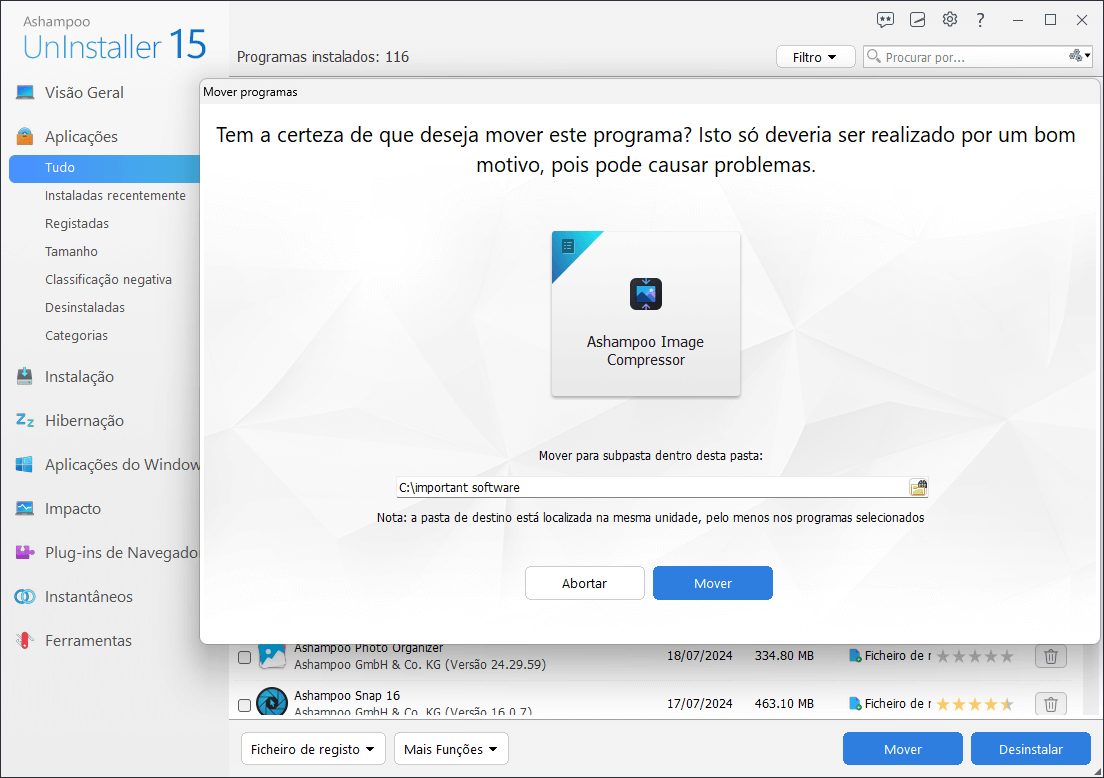 Ashampoo® UnInstaller 15 - Move 