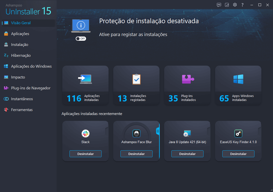 Ashampoo® UnInstaller 15 - Start Dark