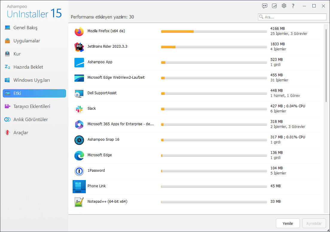 Ashampoo® UnInstaller 15 - Performance 