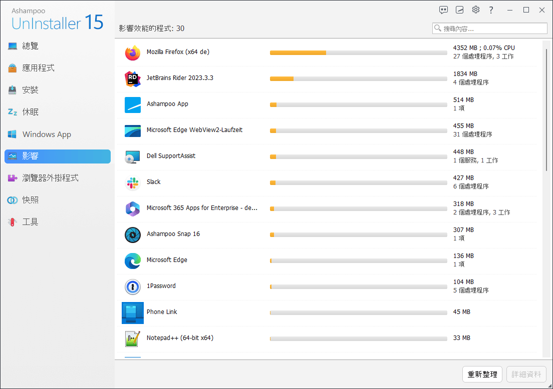 Ashampoo® UnInstaller 15 - Performance 