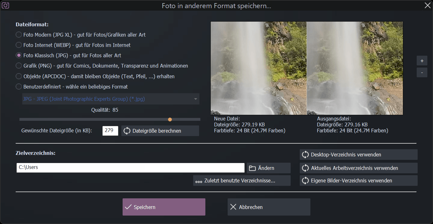 Ashampoo® Photo Commander Pro 27 - Speichern dark