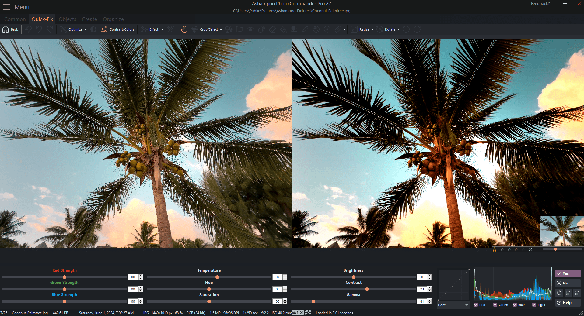 Ashampoo® Photo Commander Pro 27 - skin dark editor