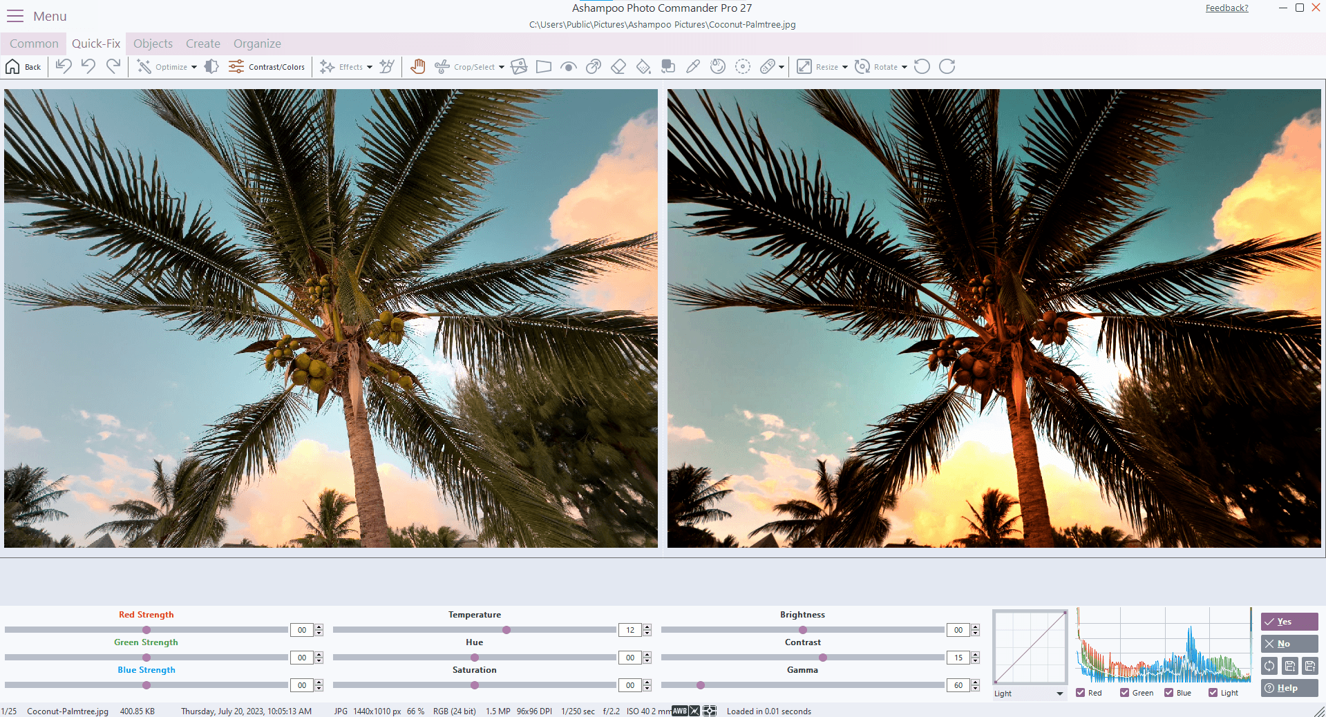 Ashampoo® Photo Commander Pro 27 - skin light editor