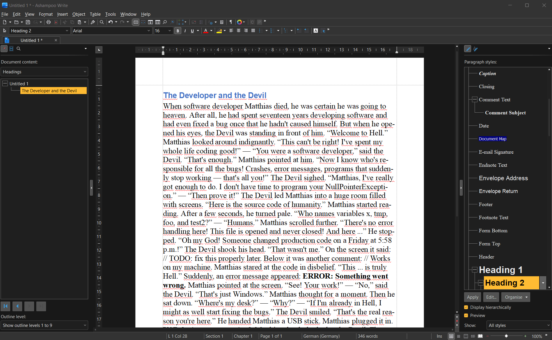Ashampoo® Office 27 - Present dark theme