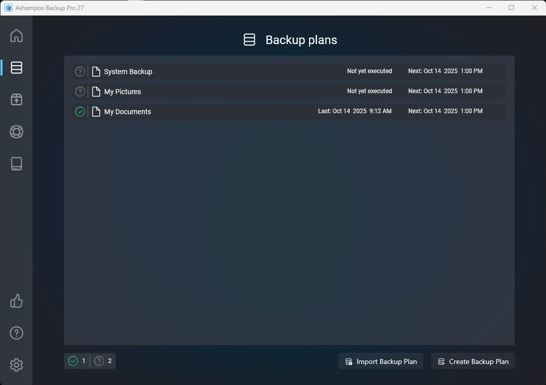 Ashampoo® Backup Pro 27 - Backup Plans