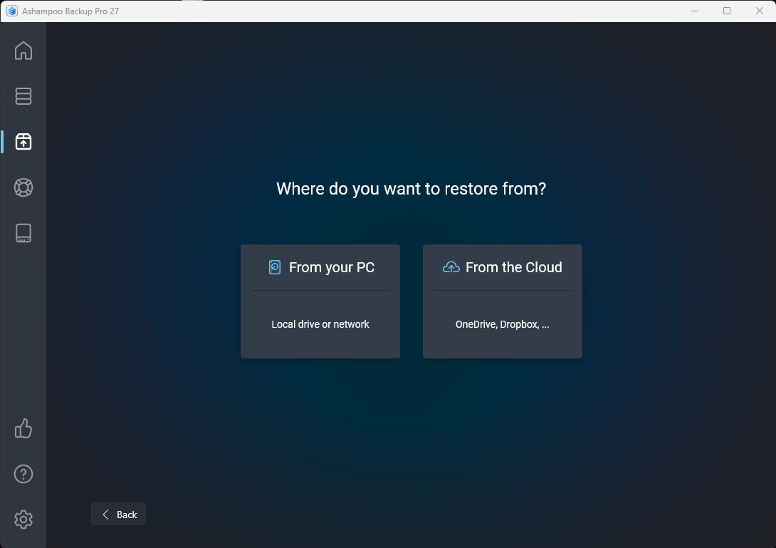 Ashampoo® Backup Pro 27 - Restore
