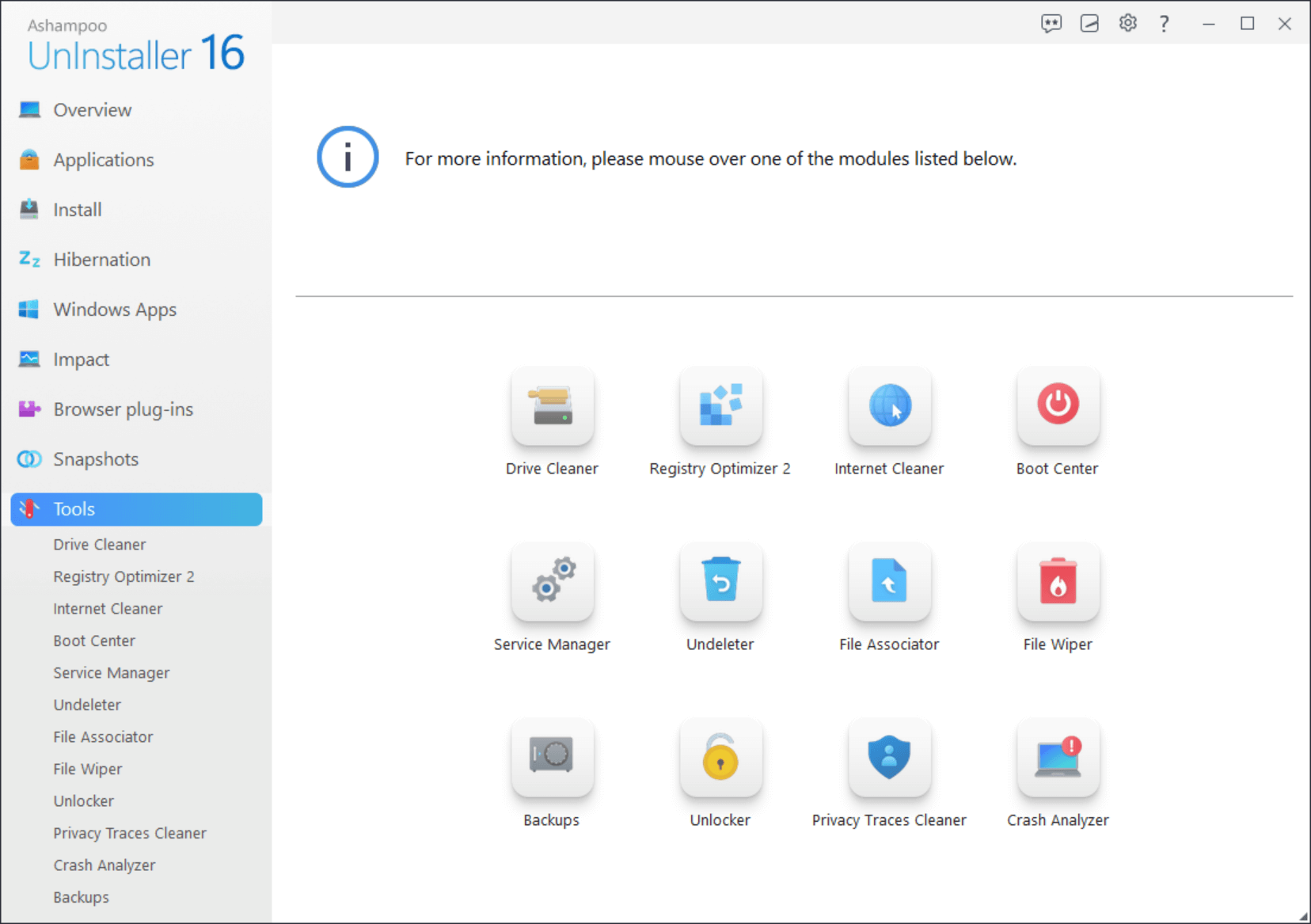 Ashampoo® UnInstaller 16 -  Tools