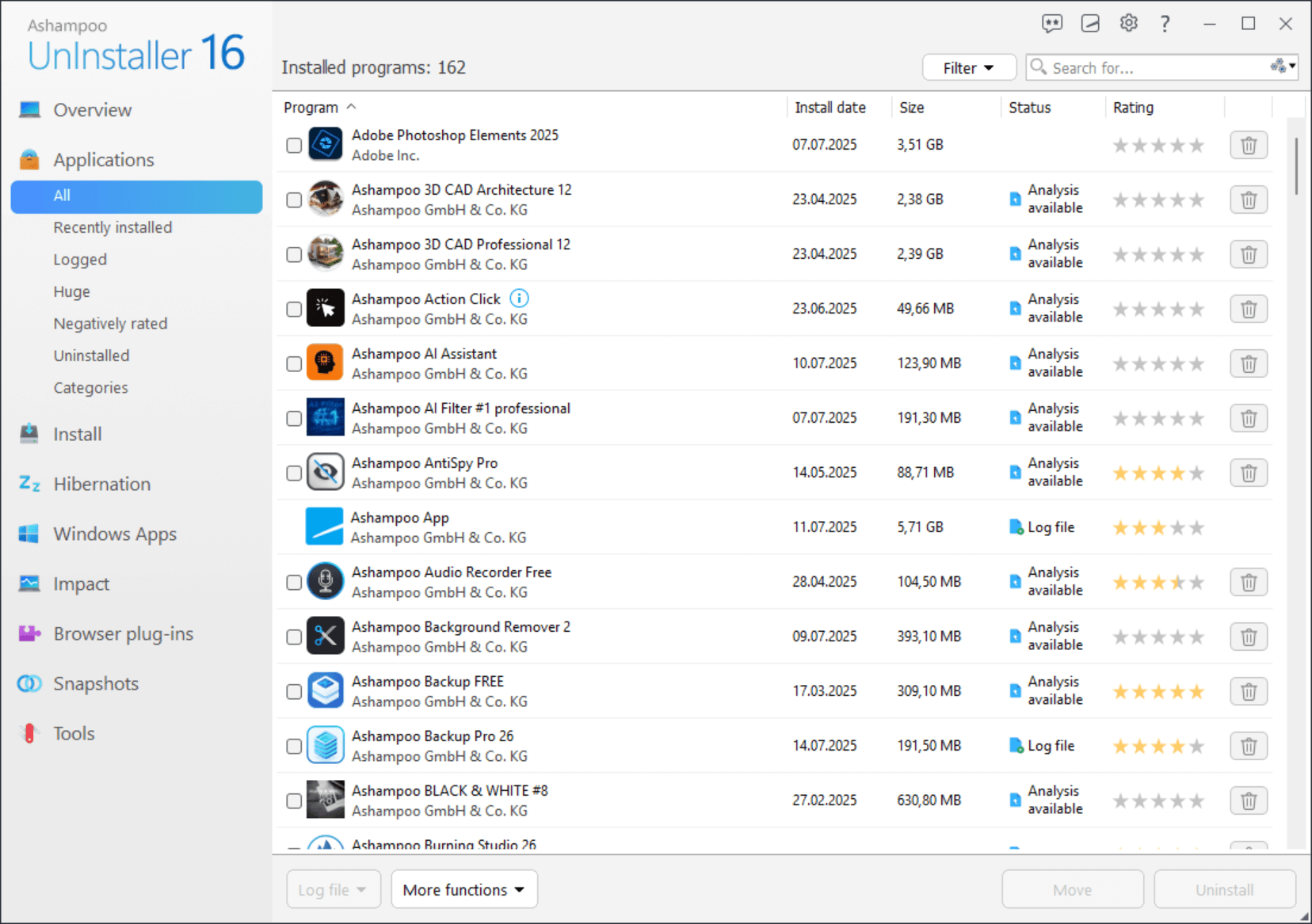 Ashampoo® UnInstaller 16 - Apps