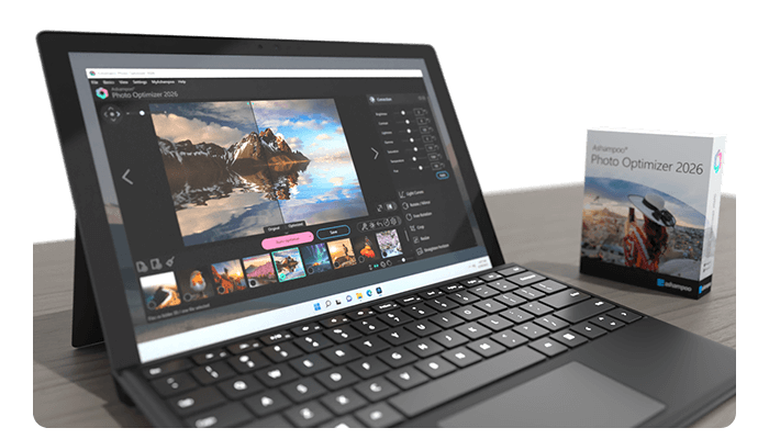 Screenshot Ashampoo® Photo Optimizer Pro 26 - Presentation Screenshot - Ottimizza automaticamente le foto alla perfezione