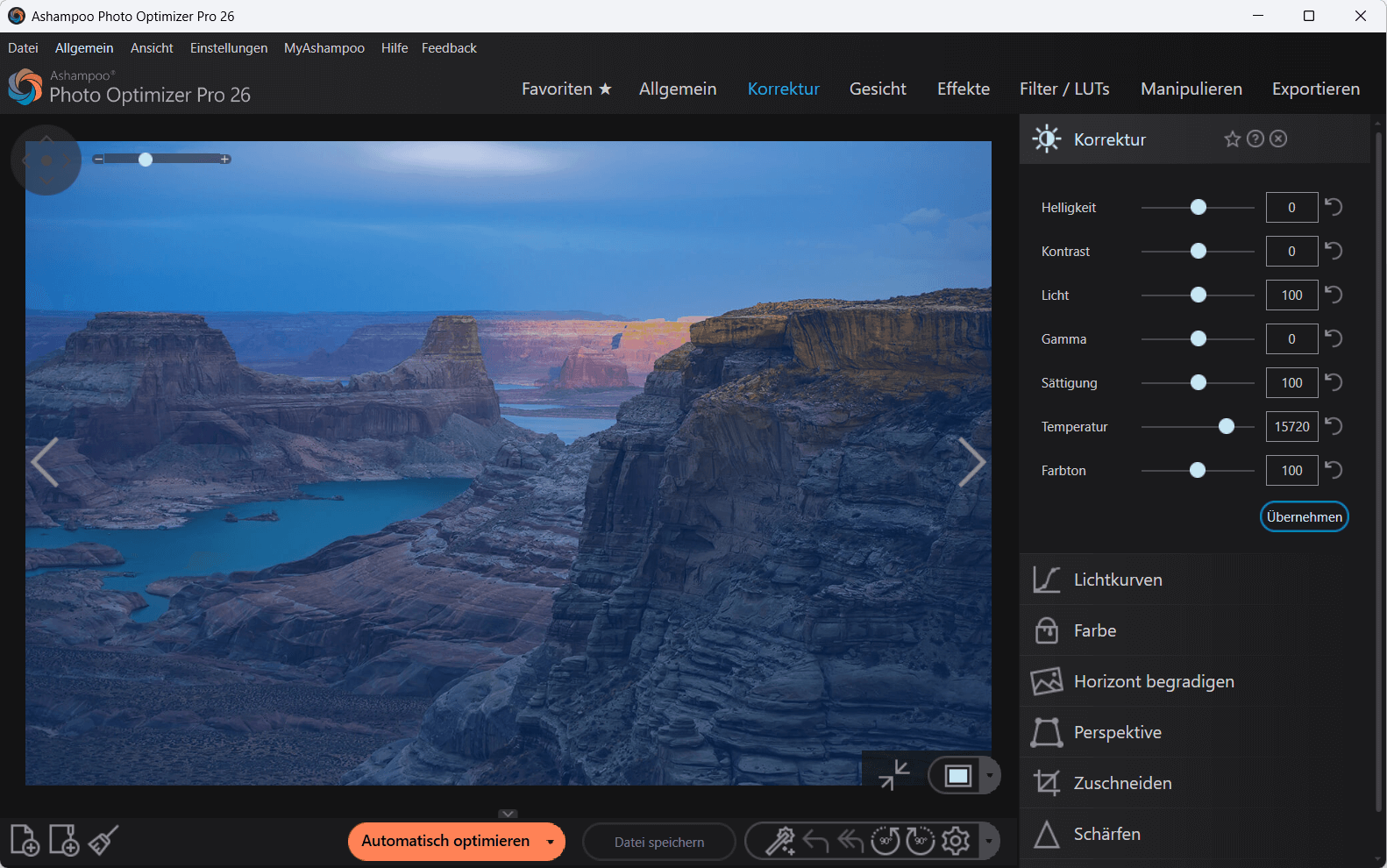 Photo Optimizer Pro 26 - Korrektur