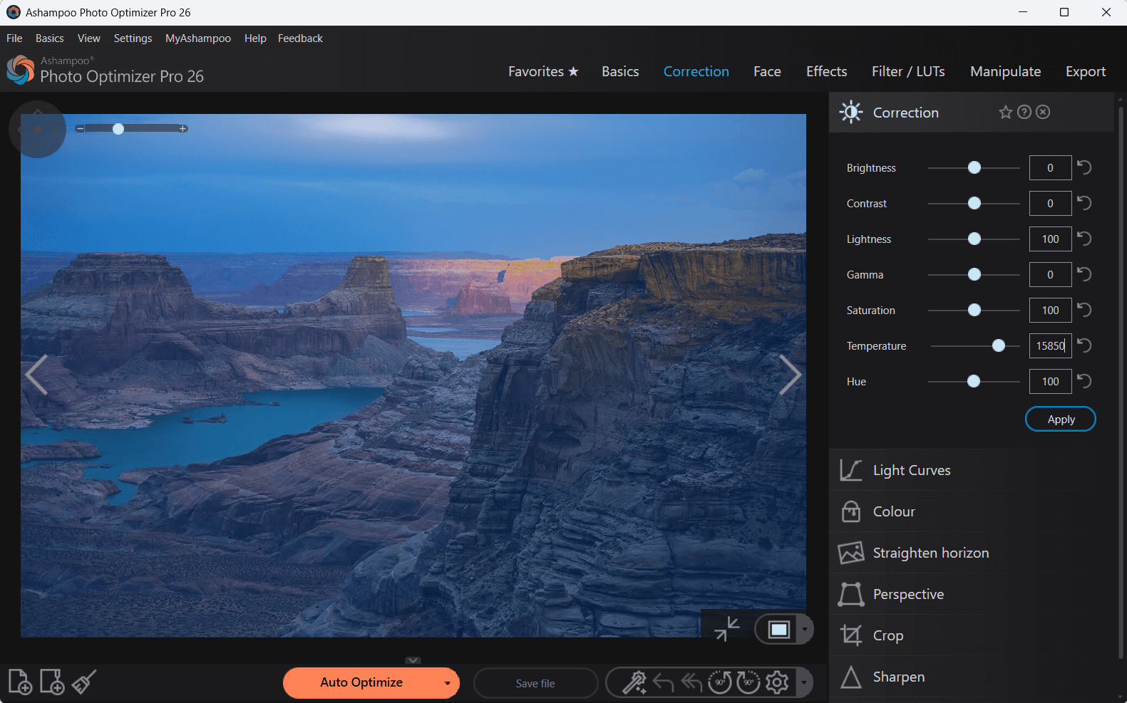 Photo Optimizer Pro 26 - Correction