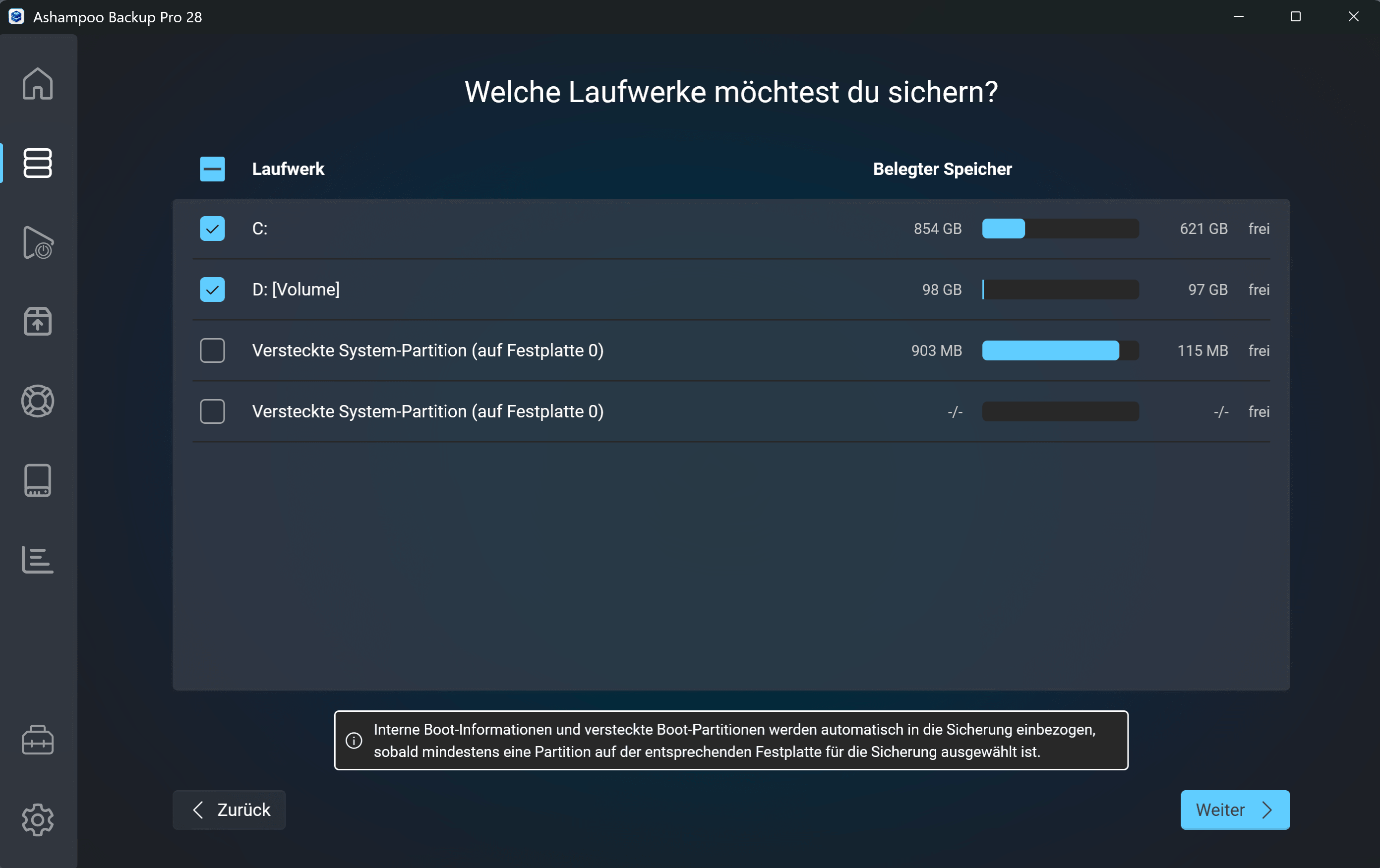 Ashampoo® Backup Pro 28 - Laufwerk Backups