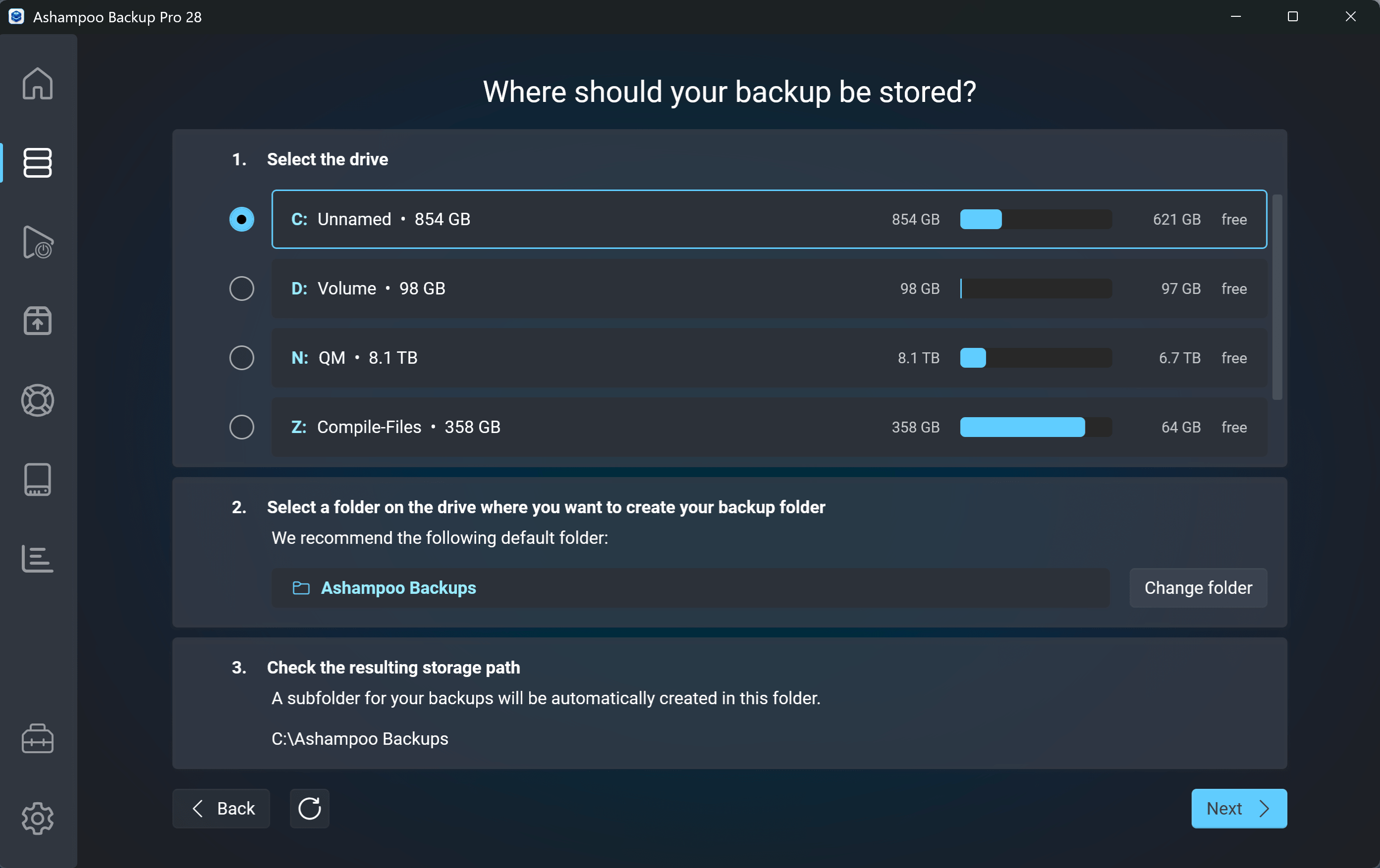 Ashampoo® Backup Pro 28 - Storage Location