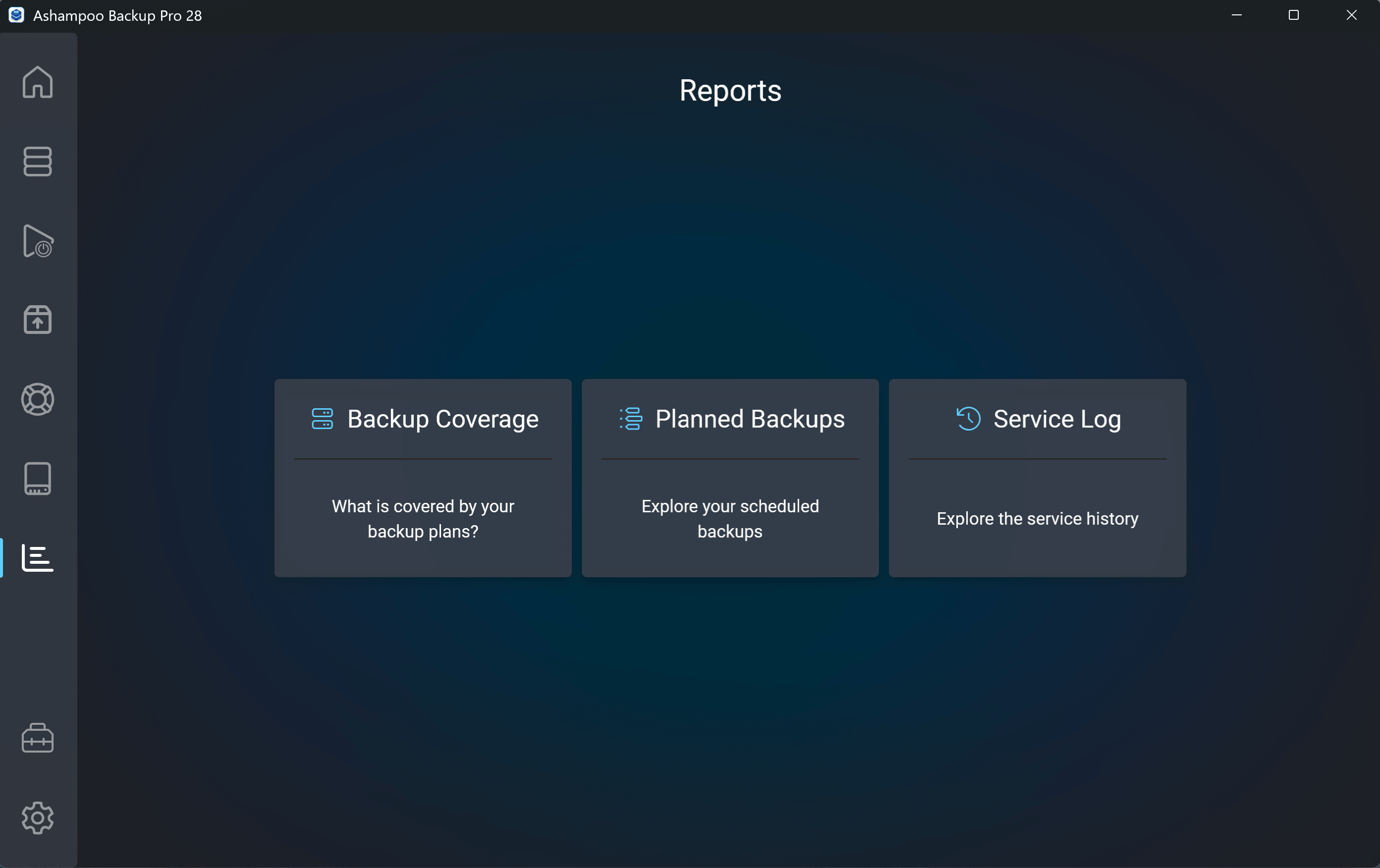 Ashampoo® Backup Pro 28 - Reporting