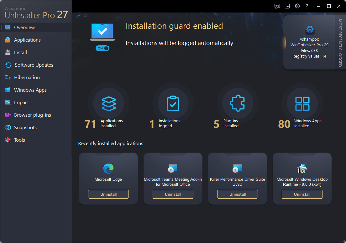 Ashampoo® UnInstaller Pro 27 - Default