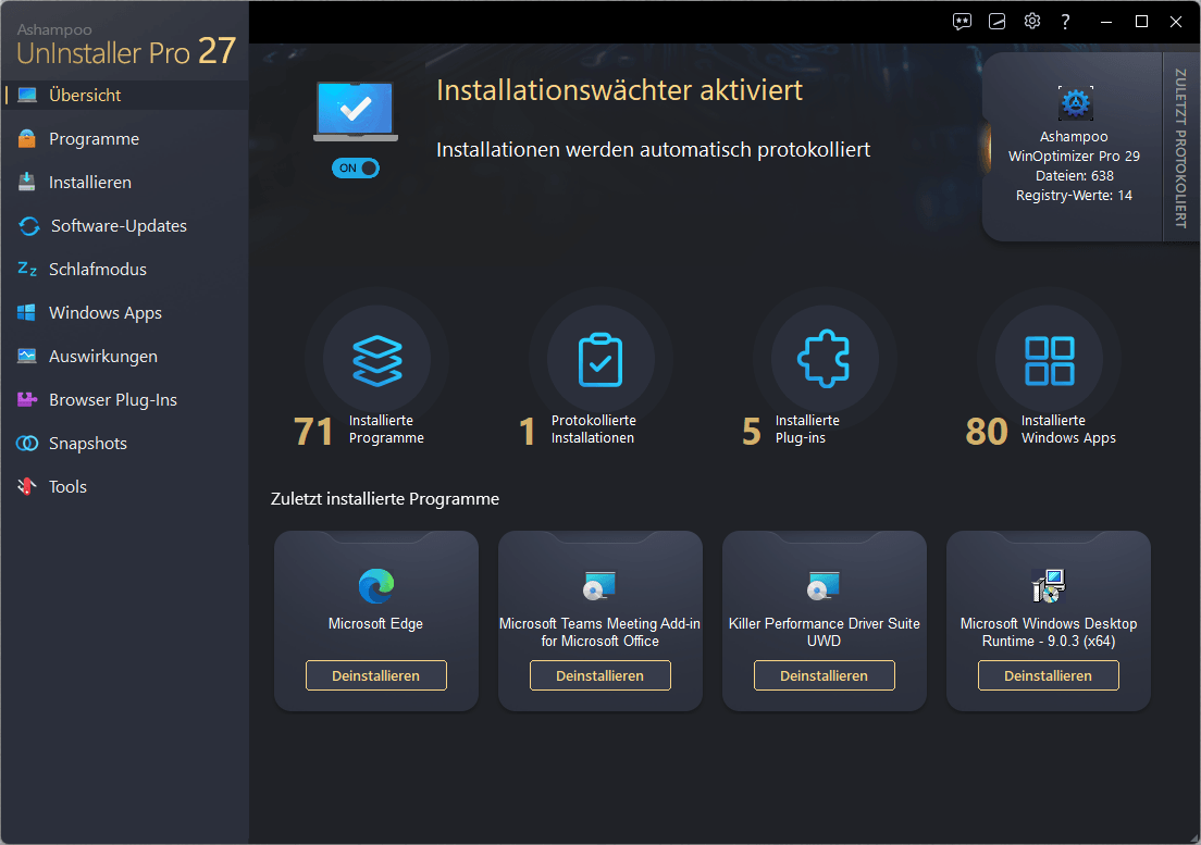 Ashampoo® UnInstaller Pro 27 - Standard