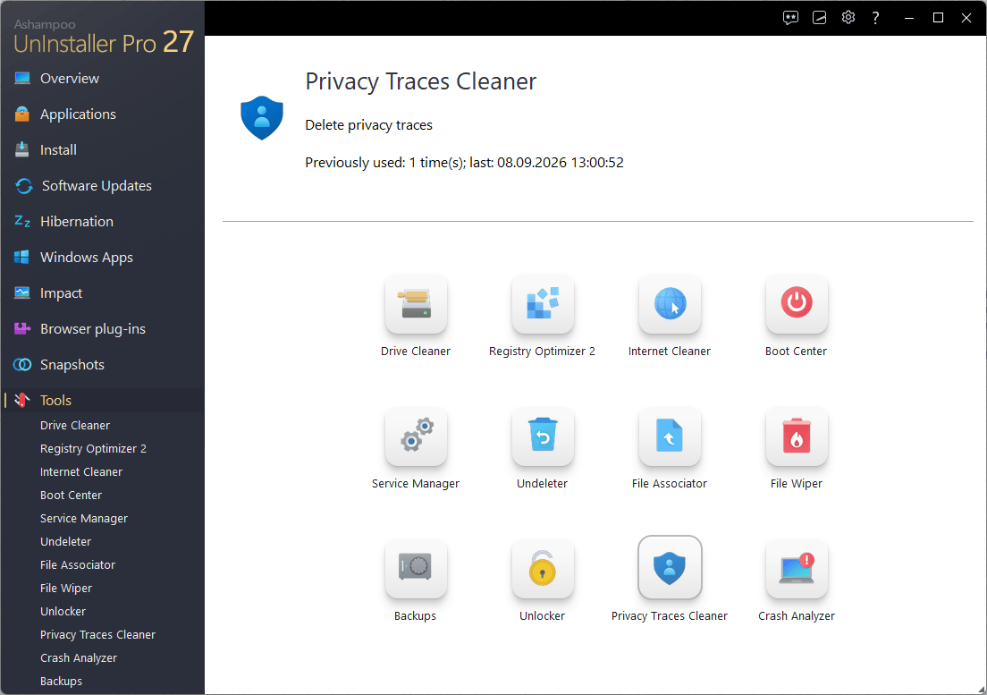 Ashampoo® UnInstaller Pro 27 - Tools