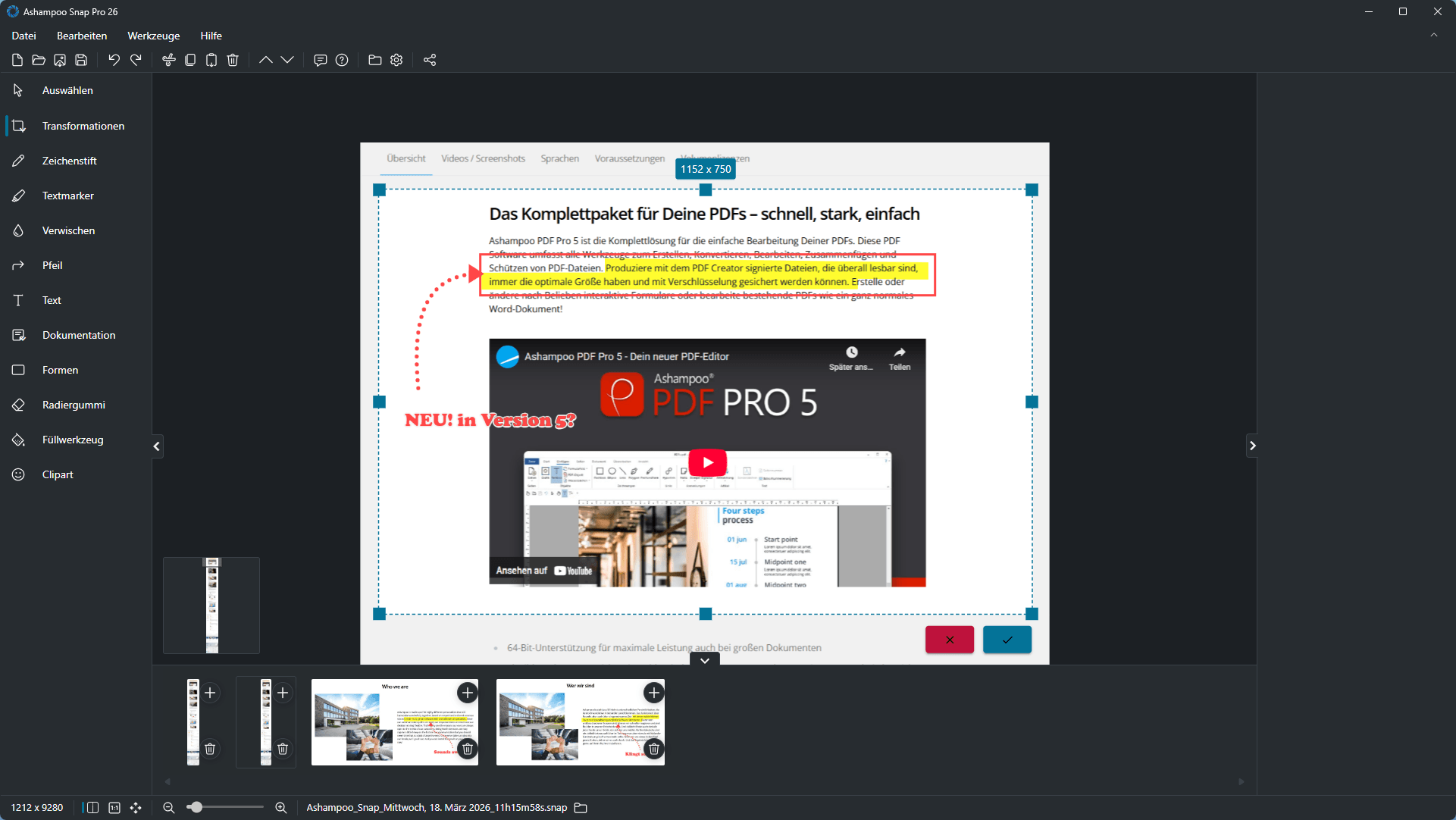 Ashampoo® Snap Pro 26 - Screenshot