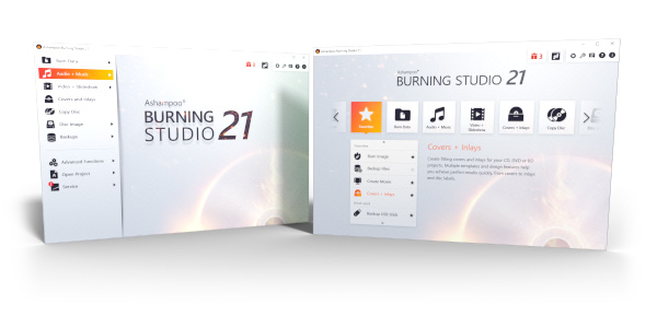 Burning Studio 21 - menu's