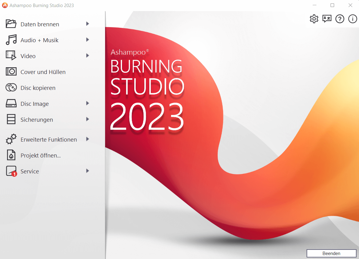 Ashampoo® Burning Studio 2023 - Start