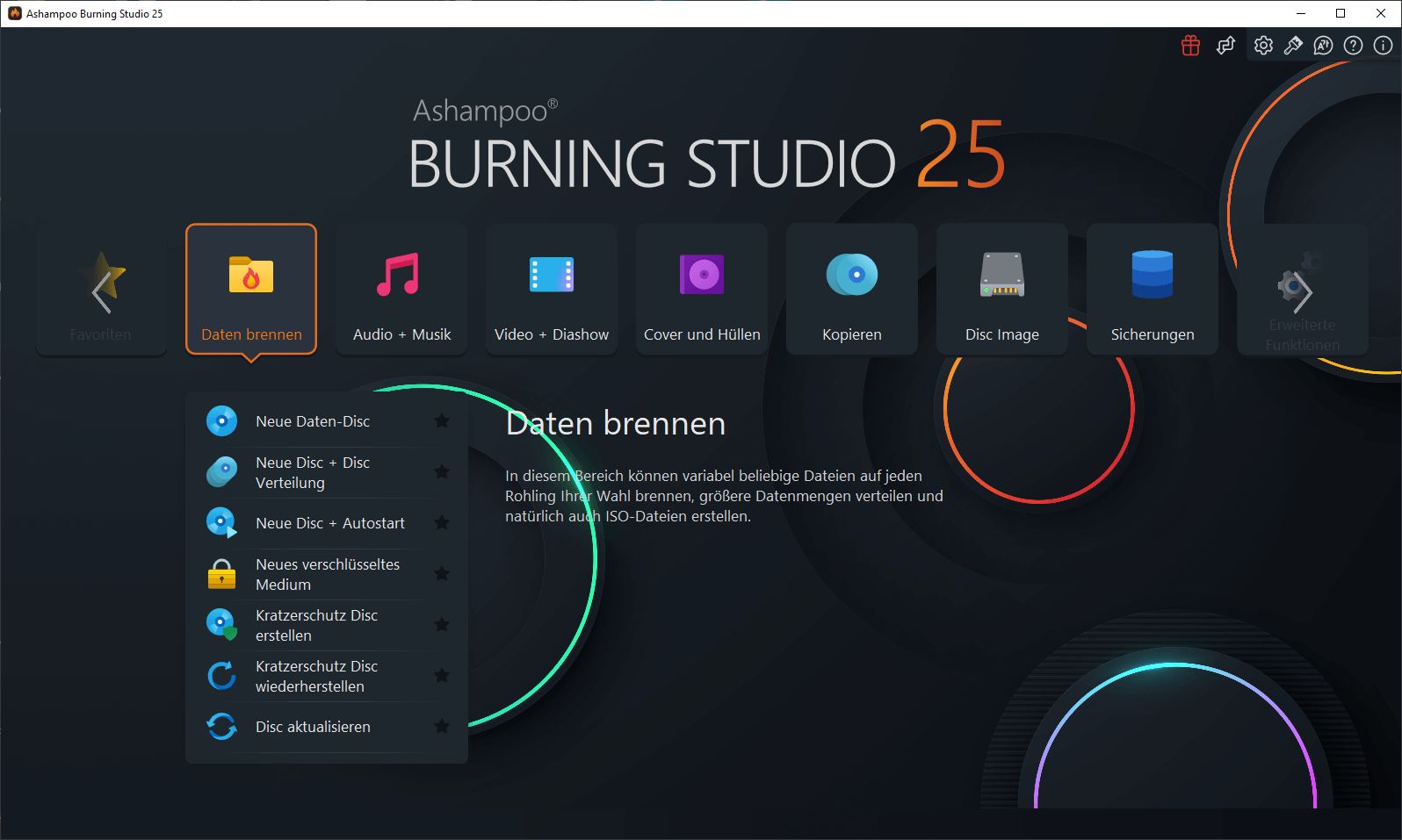 Ashampoo Burning Studio 25 - Dark