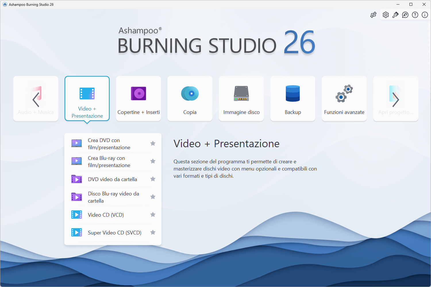 Ashampoo® Burning Studio 26 - Start light